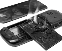 Damaged cell phone battery